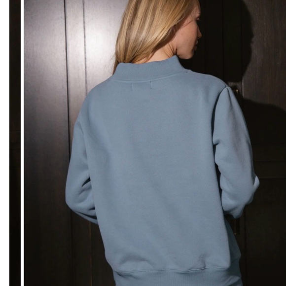 Parke Varsity Mockneck Glacier & White Fleece - Picture 3 of 4